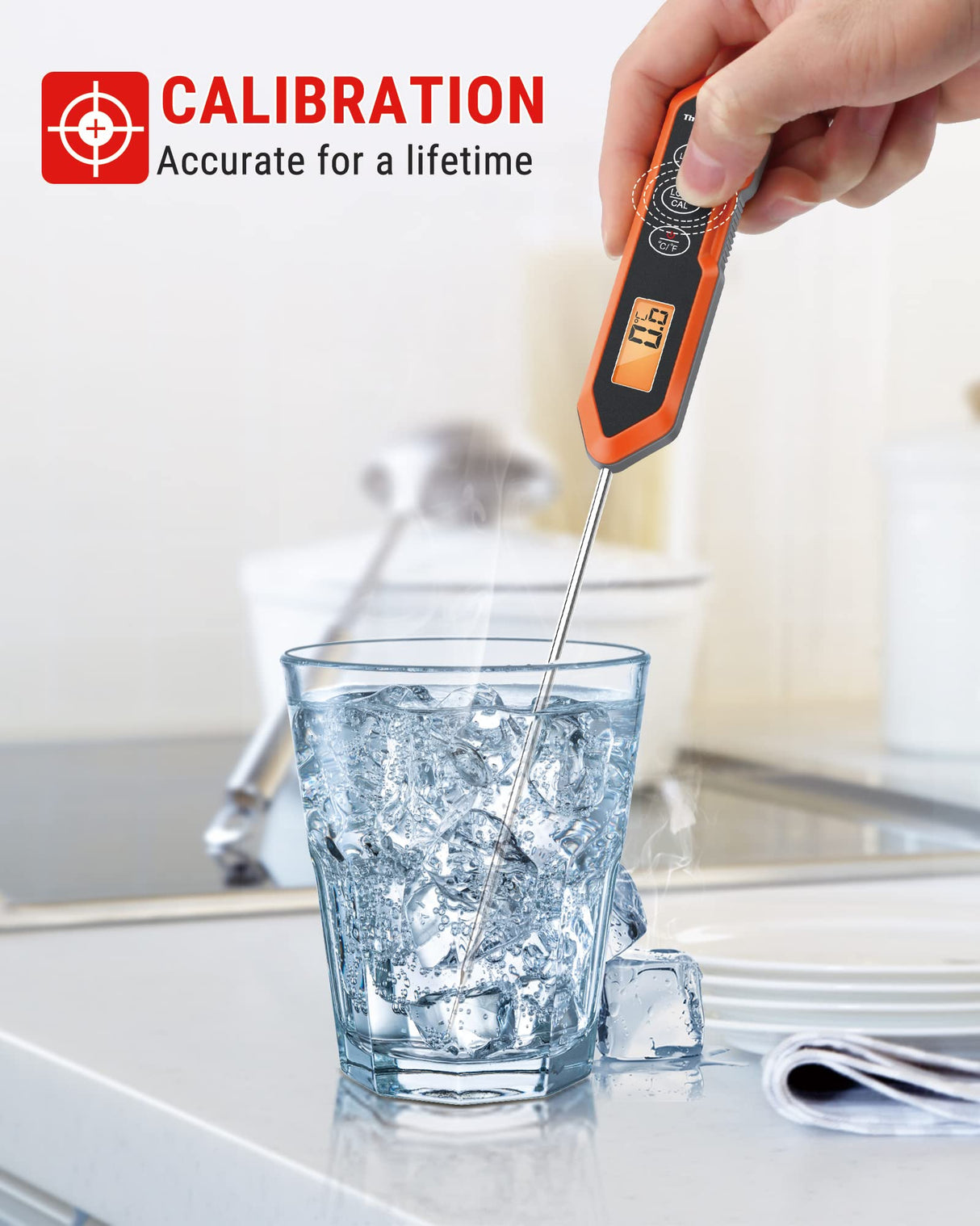 ThermoPro TP15H Waterproof Instant Read Food Thermometer for Cooking, Digital Meat Thermometer Probe with Backlight & Calibration, Cooking Thermometer for Meat Liquids Candy BBQ Oven Turkey ThermoPro