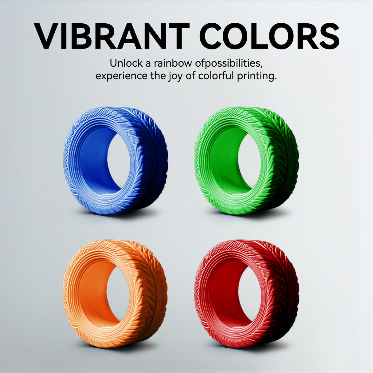 JAYO TPU 3D Printer Filament Bundle, 95A Flexible Soft TPU Filament 1.75mm, 250g Spool, 4 Rolls, 1kg in Total, Green+Orange+Red+Blue JAYO