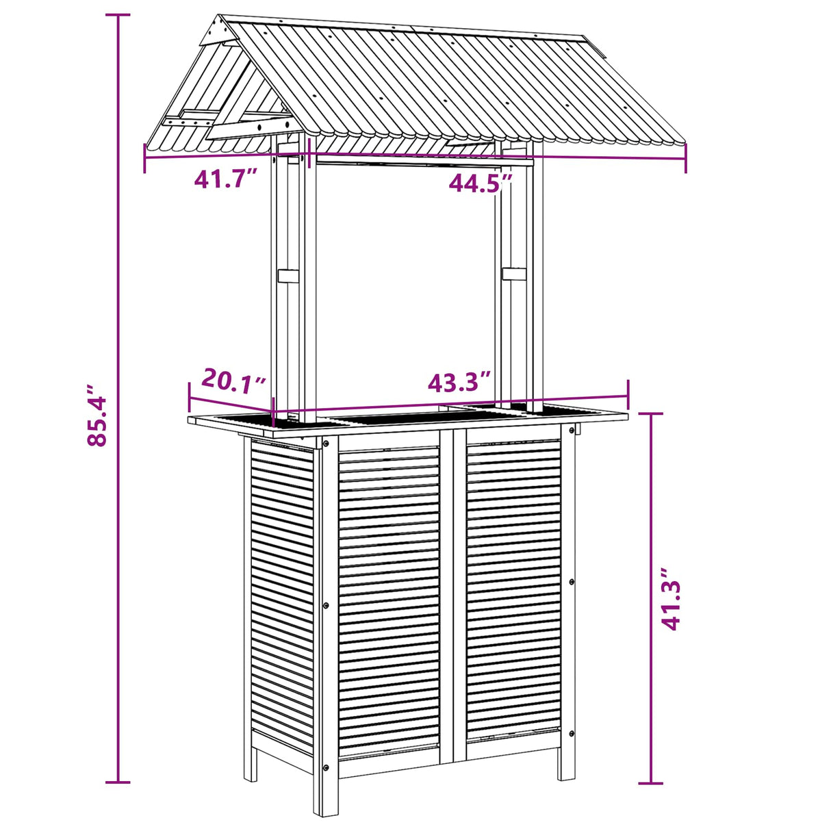 vidaXL Outdoor Bar Table with Roof Pub Table Counter Table High Garden Yard Patio Terrace 113 x 106 x 217 cm Acacia Wood vidaXL