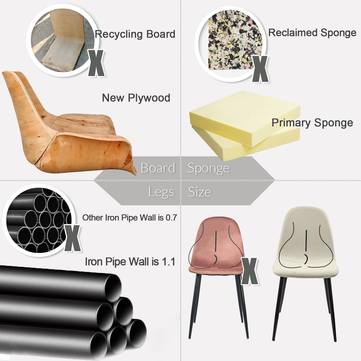 5 Piece Dining Table Set,Kitchen Dining Table Set for 4,Modern Rectangle Wooden Dining Table and Fabric Dining Chairs Set for 4 Ideal for Kitchen Dining Room Hilknen