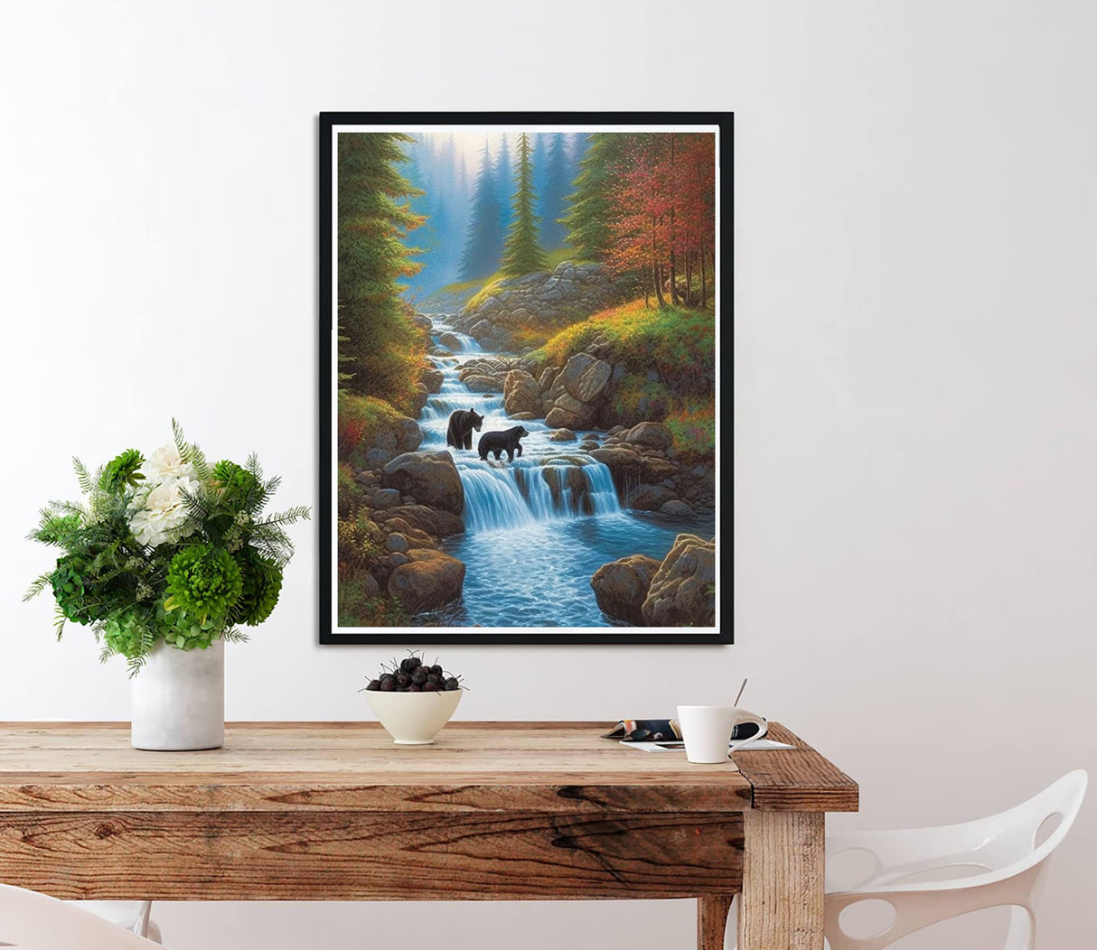 5D Diamond Painting Landscape, Paint with Diamonds DIY Diamond Art Forest Woods Streams, Diymood Painting by Number Kits Full Drill Rhinestone for Home Wall Decor 12x16inch Diymood