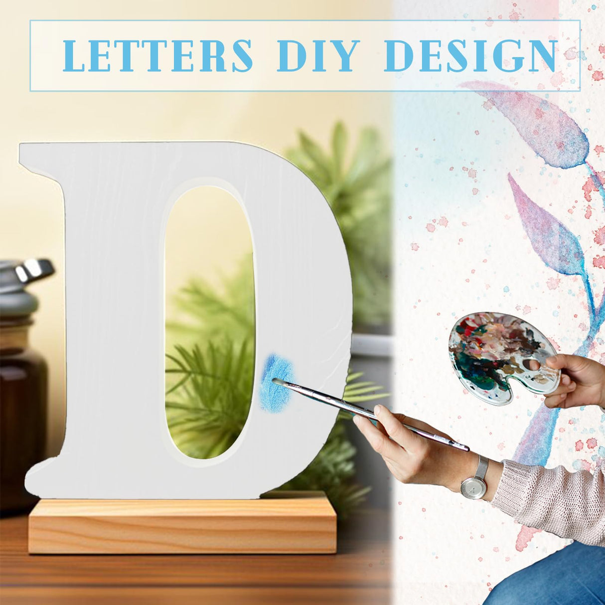 Zaruatu 6 Inch White Wood Letters Unfinished Wood Letters for Wall Decor Decorative Standing Letters White Block Letters for Wall Decoration for Craft Home Party Projects (S) Zaruatu