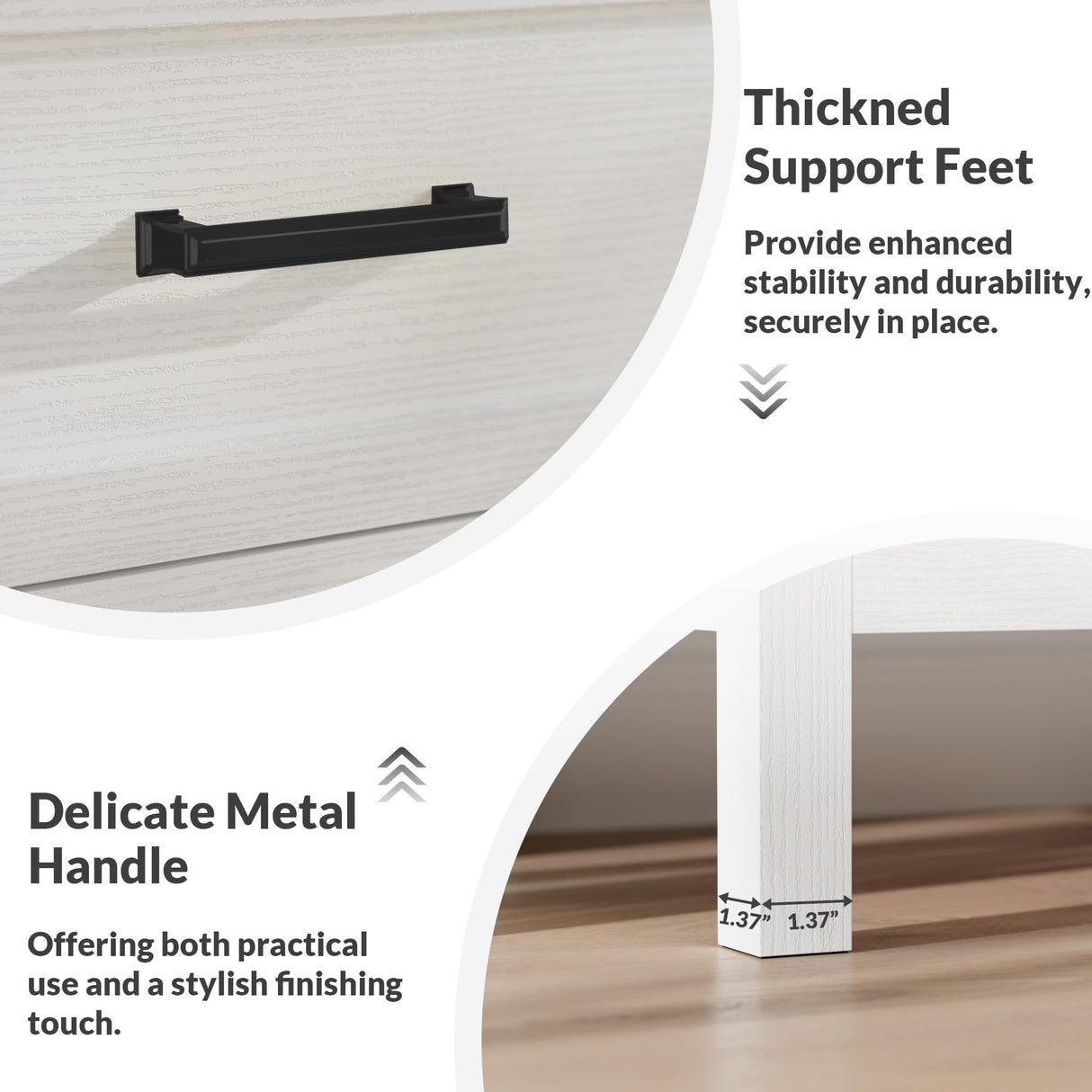 LYNSOM Farmhouse 6 Drawers Dresser for Bedroom, Wood Rustic Wide Chest of Drawers with Deep Drawers, Metal Handle, Storage Dressers Organizer for Entryway, White LYNSOM