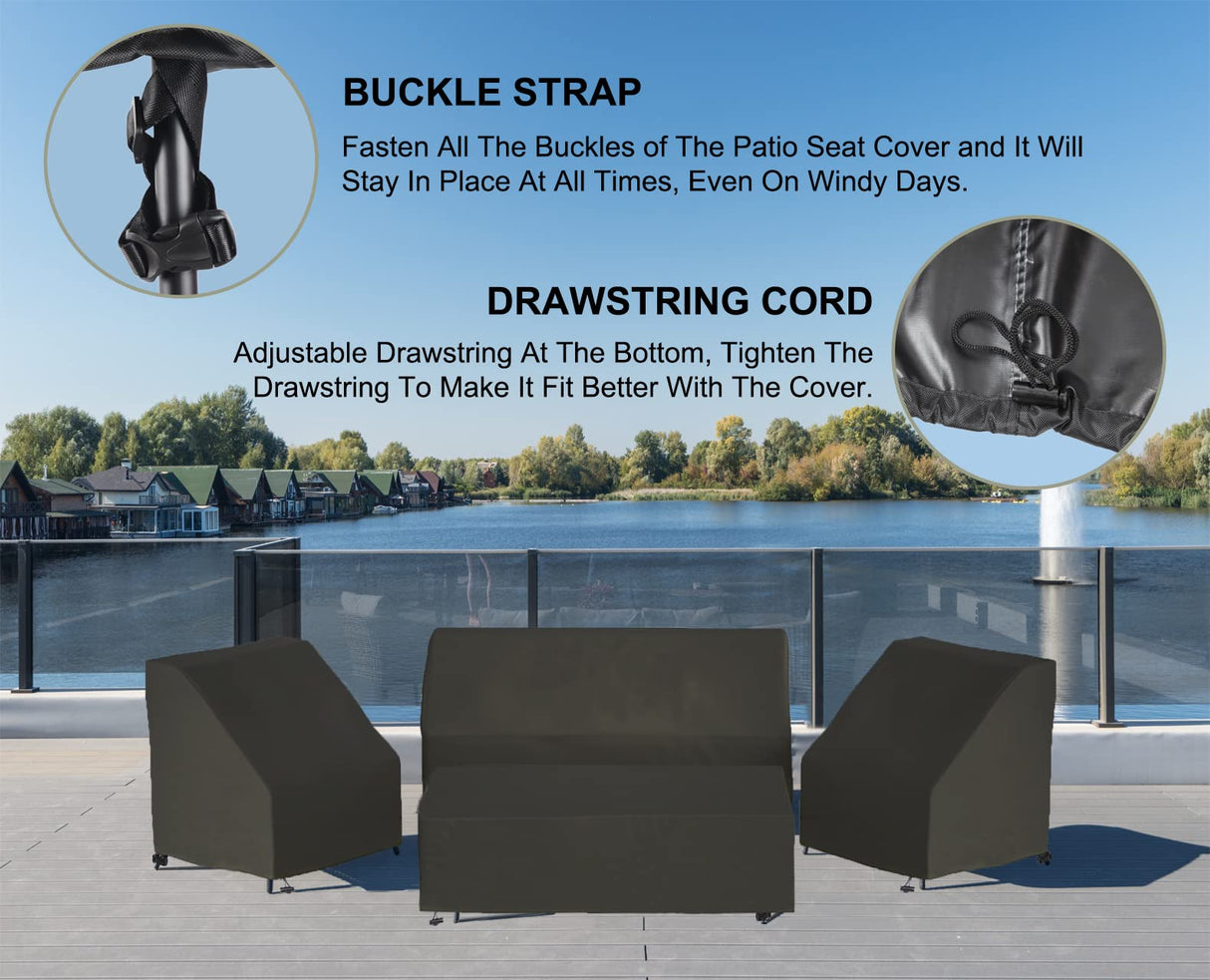 MaWGcowerd Patio Furniture Cover-420D Oxford Cloth Sofa Table Chair Waterproof Cover, 4 Piece Set of Outdoor Garden Patio Furniture Waterproof Dustproof Sunscreen Cover MaWGcowerd