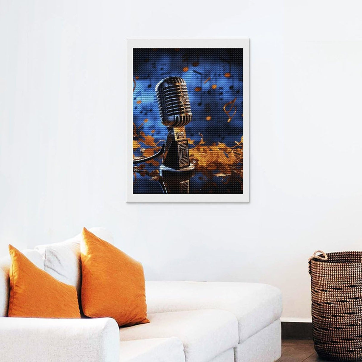 GHENBLT Microphone with Music Notes 5D Diamond Painting Kits for Adults Beginners Large Round Diamond Art Painting DIY Full Drill Diamond Dots Wall Paintings Gem Art for Gift Home Wall Decor 12"x16" GHENBLT