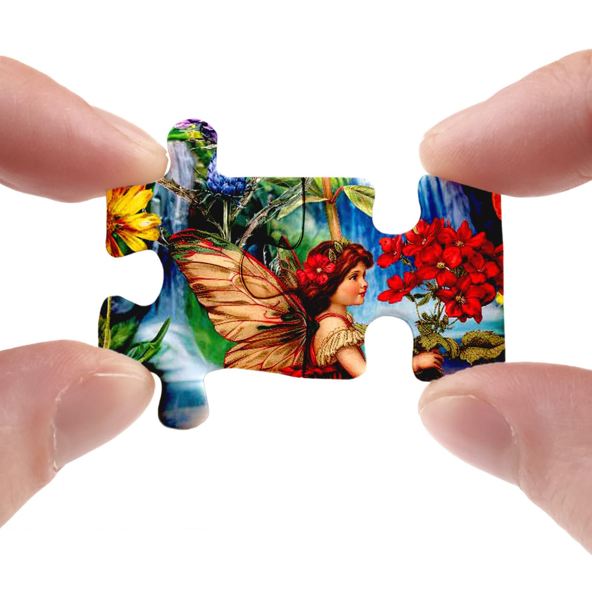 Flower Fairy Puzzle for Adults 1000 Pieces, Funny Mushroom Jigsaw Puzzle, Fantasy Colorful Butterfly Insect Puzzle BBOLDIN