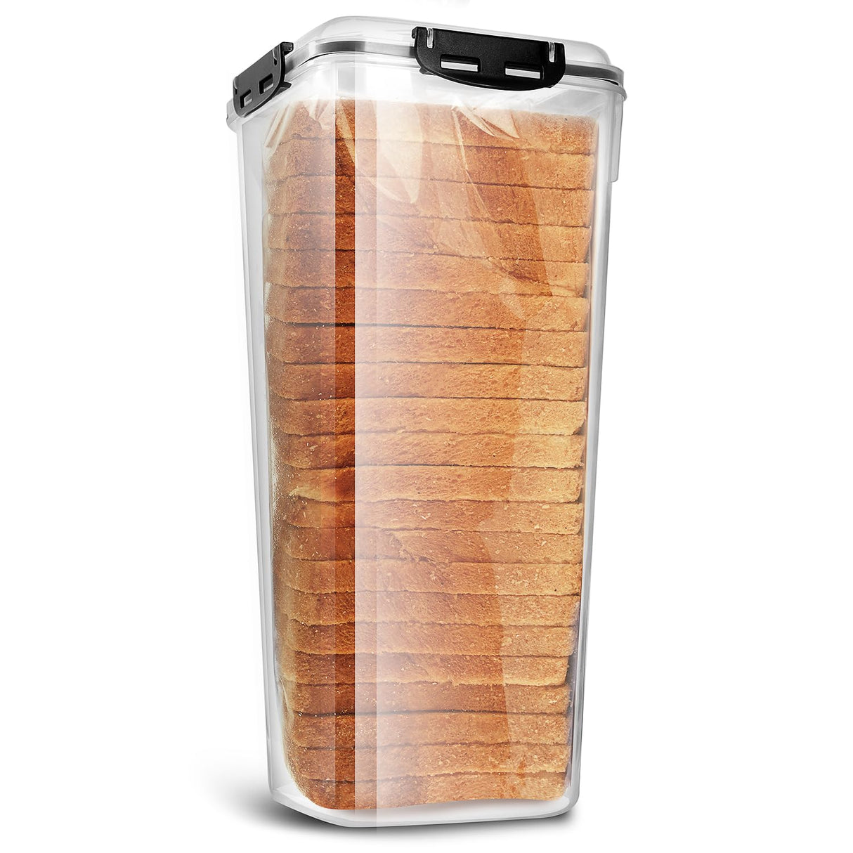Tafura Bread Container - 5.8 Liter BPA Free Plastic Bread Box - Container/Holder for Homemade Loaves and Baked Goods with Black Airtight Lid Tafura
