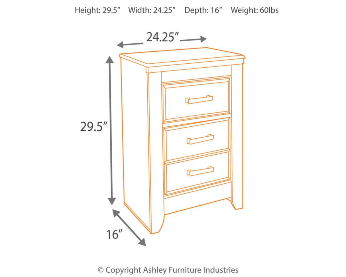 Signature Design by Ashley Juararo Rustic 2 Drawer Nightstand, 29.21" Tall, Dark Brown Signature Design by Ashley