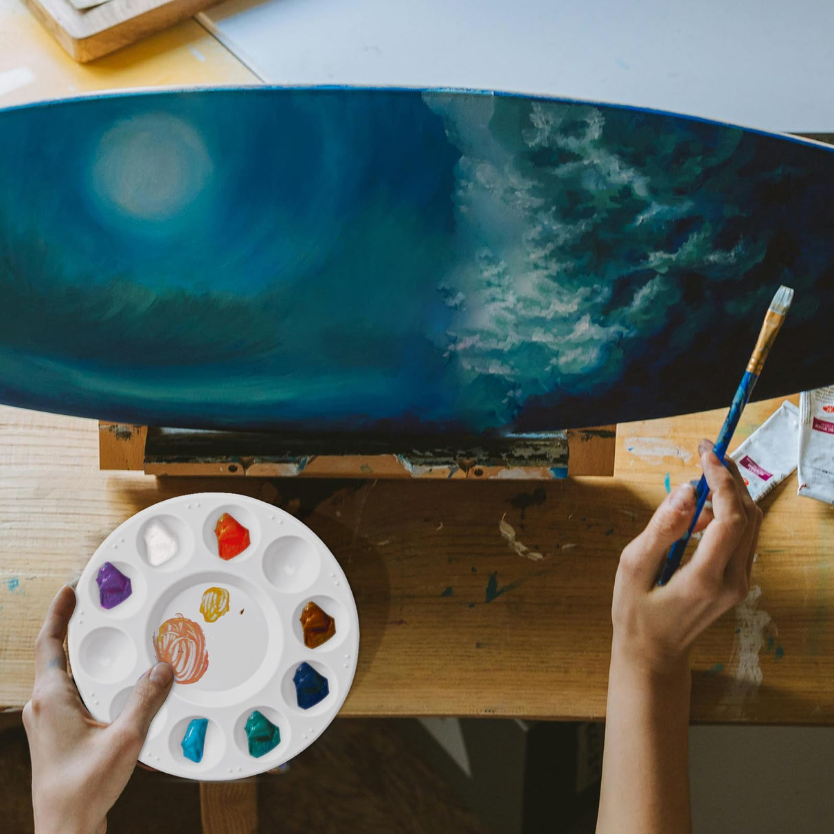 Zuiaso 20Pcs Paint Tray Palettes, Plastic Paint Pallets, Watercolor Palette Painting Tray for Painting Party, DIY Craft and Art Painting Zuiaso