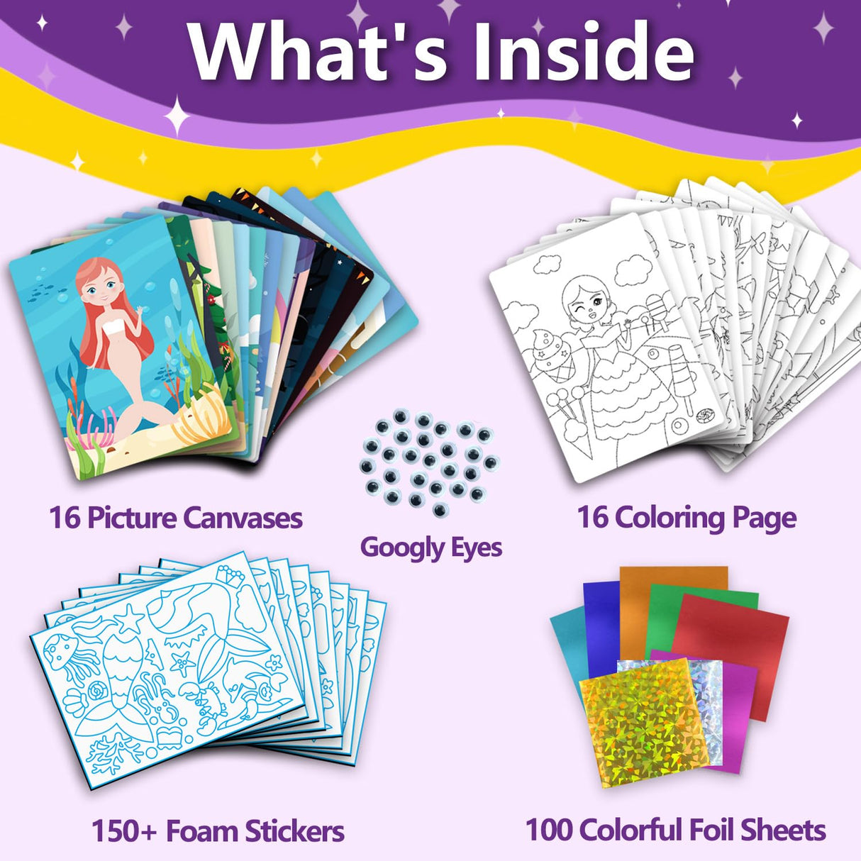 Foil Art Craft Activity for Kids.Foil Foam Stickers Princess Dress-Up Paper Dolls Play Set.2 in 1 Art and Craft for Kids,Creative Travel Toys, Birthday Gifts for Boys & Girls Ages 4 and Up FoilColoring