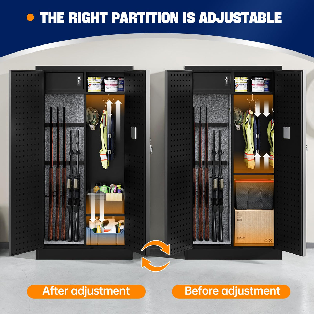 Yizosh Large Gun Safe for Home Rifle and Pistol,Quick Access Gun Safe,Gun Cabinet with Removable Shelf,Gun Cabinet,Rifle Safe Yizosh