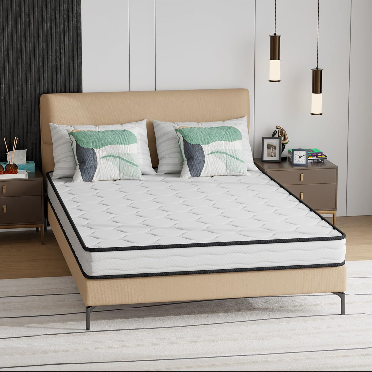 PayLessHere 6 Inch Hybrid Mattress with Innerspring and Foam/Fiberglass Free/Medium Firm Spring Mattress/Full Size Mattress in a Box/CertiPUR-US Certified/Cool Sleep Pressure Relief PayLessHere