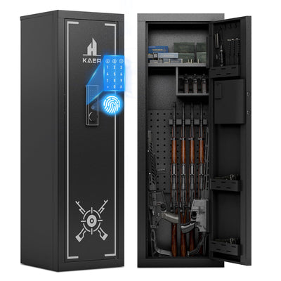 KAER 13-15 Biometric Gun Safe Fingerprint Gun Safe for Rifles and Pistols Rifle Safes for Home Gun Safes for Rifles Multi-Function Gun Cabinet with Adjustable Cabinet Pistols Racks Unassembled