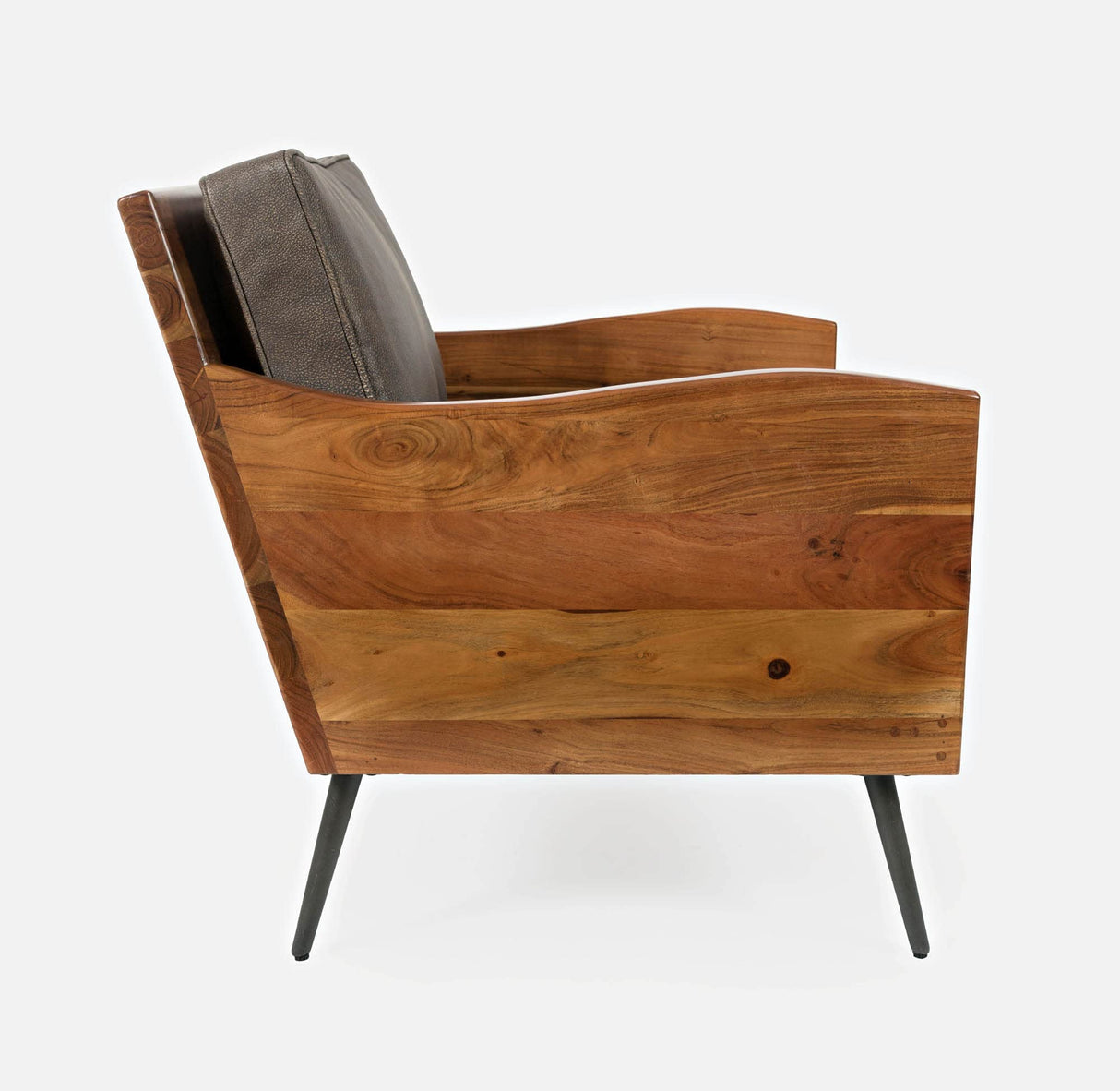 Jofran Karma Genuine Leather Live Edge Accent Chair, Bourbon Jofran Inc.