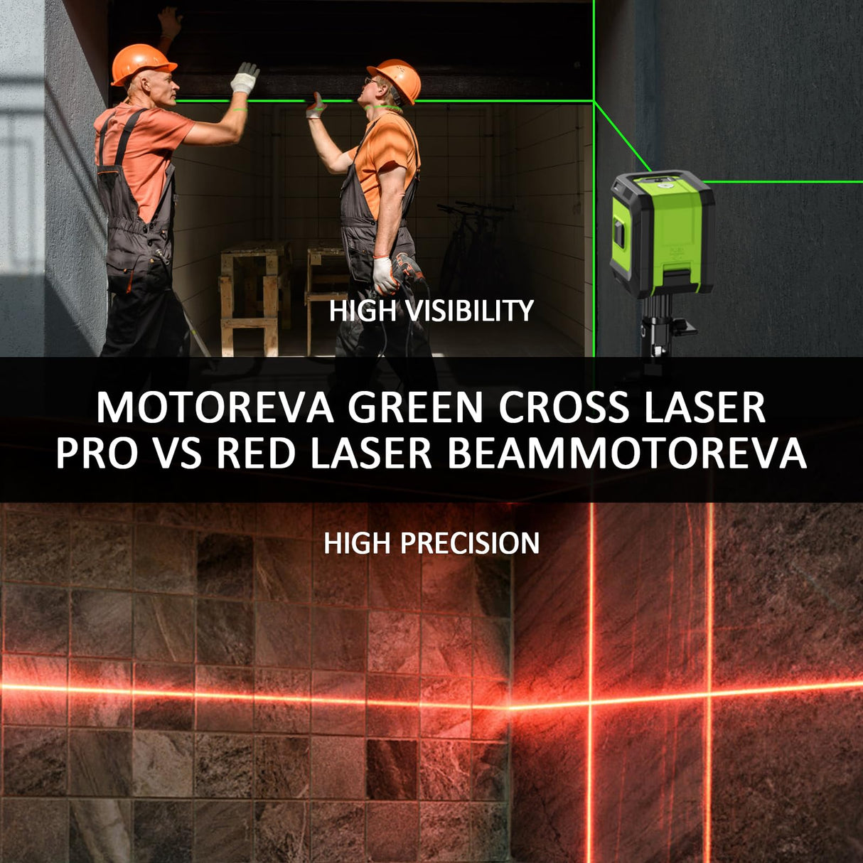 Weiddw Laser Level Self-Leveling Laser Level Tool Green Cross Line Lazer Level for Construction Indoor Project,Picture Hanging, DIY with 360° Magnetic Pivoting Base, Carrying Bag,Battery WEIDDW
