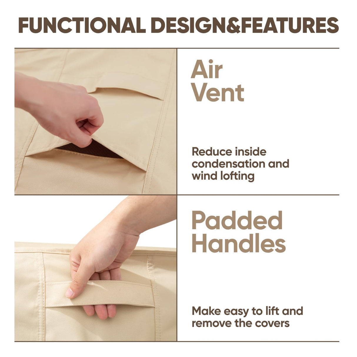 loriano Patio Furniture Covers Set, 3 Piece Outdoor Furniture Cover Waterproof, 600D Heavy Duty Lawn Furniture Covers Set loriano