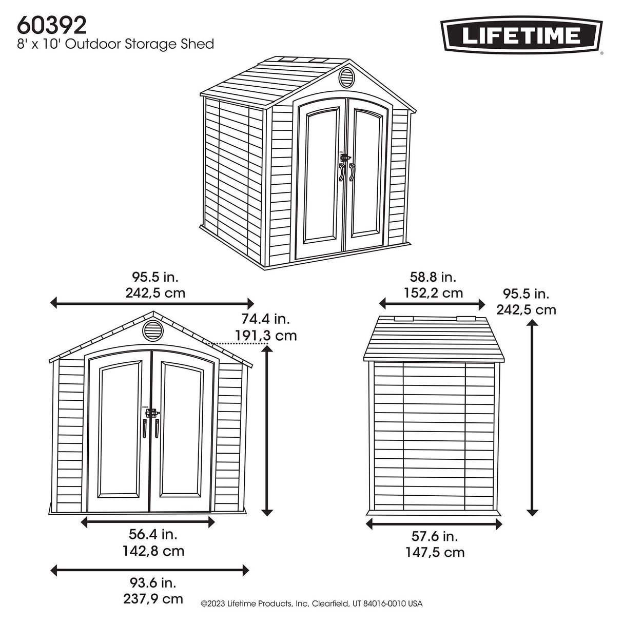 Lifetime Outdoor Storage Shed, 8 x 5 Foot Lifetime