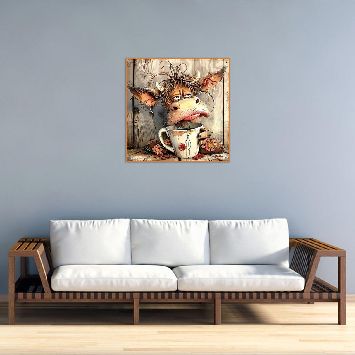 nekpiahu Cow Diamond Art Painting Kits for Adults,Diamond Painting Kits for Beginners 5D Animal Full Drill Diamond Dots,A Cup of Cafe in The Morning Gem Crafts for Adults Home Decor 12x12inch nekpiahu