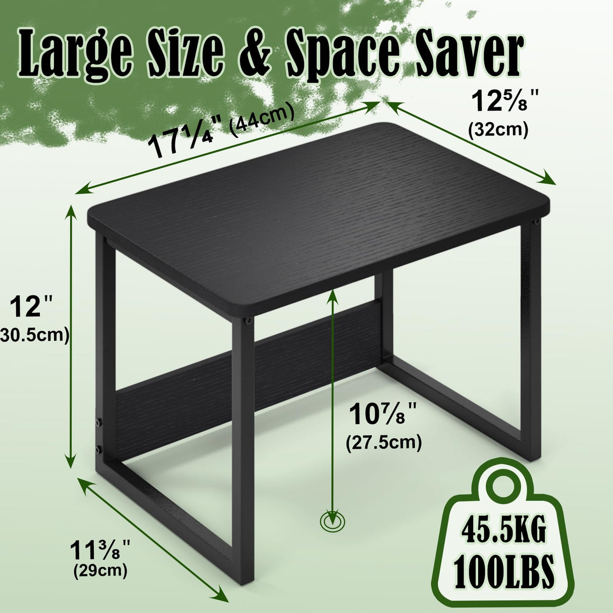 MARTY Printer Stand with Storage for Desk, Desktop Printer Stand Shelf Organzier for Home/Office Heavy Duty Printer Riser Under Desk Small Printer Table for Fax Machine Copier Scanner(Black) MARTY