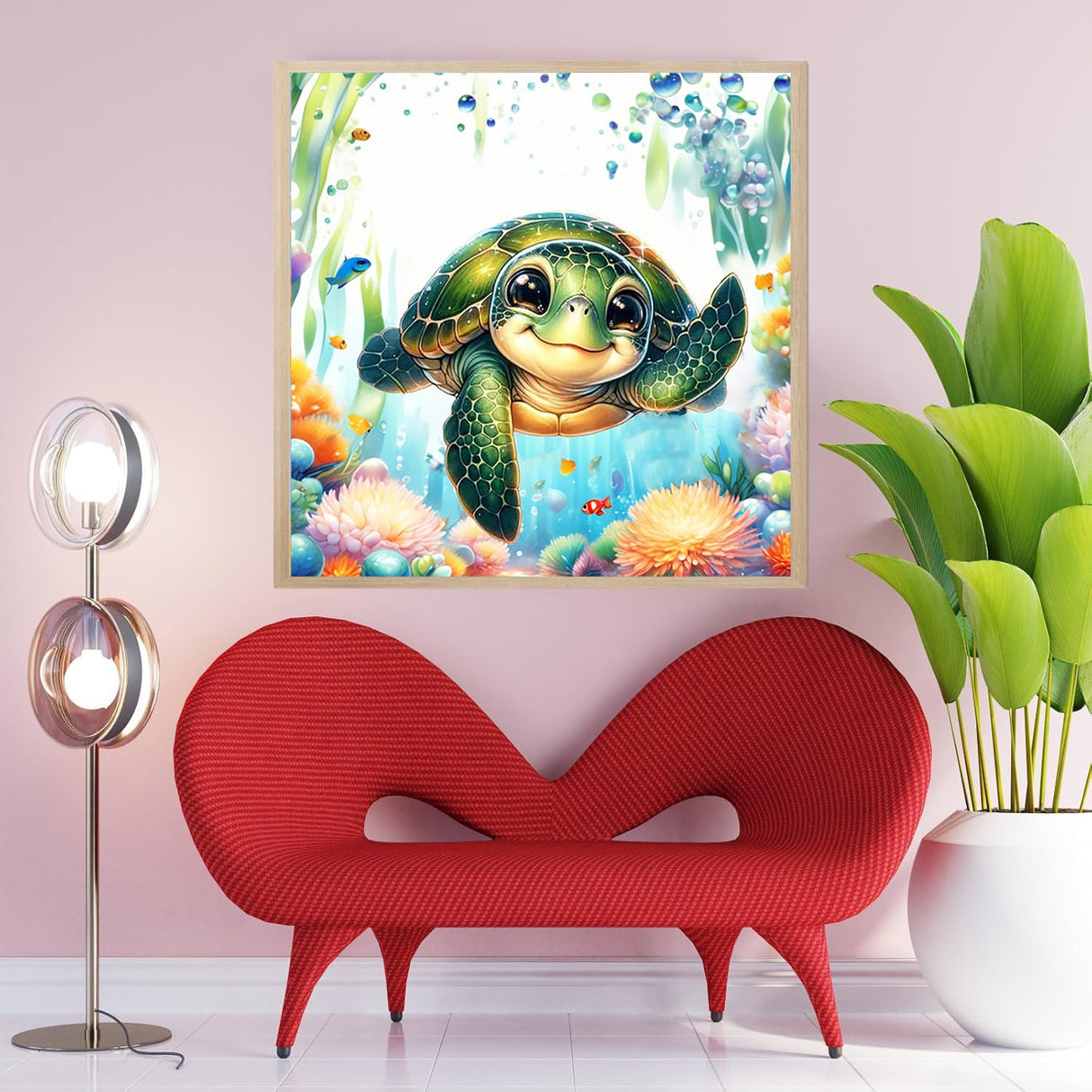 ARPADAMO Diamond Art Kits for Adults,5D Sea Turtles Diamond Painting DIY Flower Diamond Art Diamond Painting Kits for Adult,Round Full Drill Diamonds, Diamond Art Kits for Home Decor-12x12inch ARPADAMO