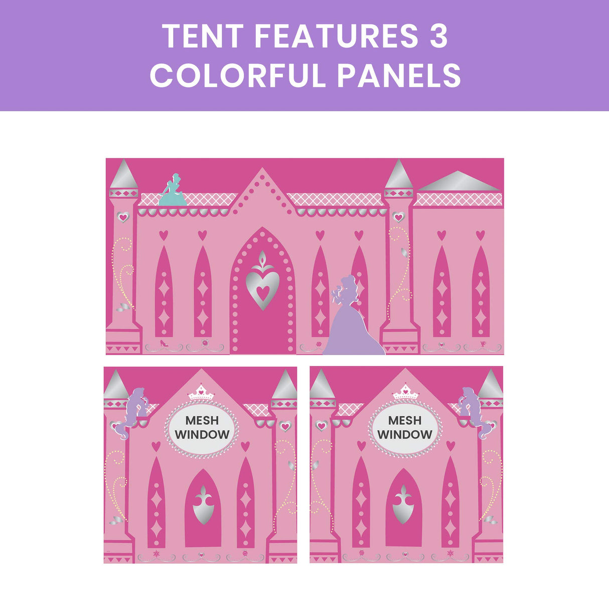 Delta Children Loft Bed Tent Curtain Set for Low Twin, Disney Princess Delta Children