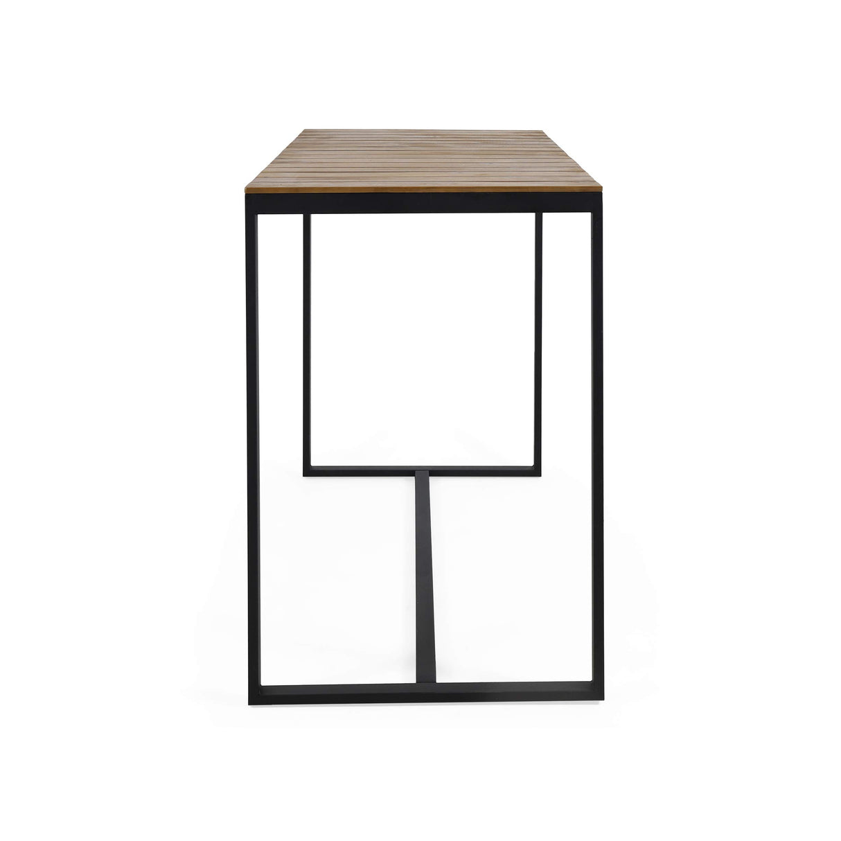 Christopher Knight Home Frieda Outdoor Modern Industrial Acacia Wood Bar Table, Teak Finish + Black Christopher Knight Home