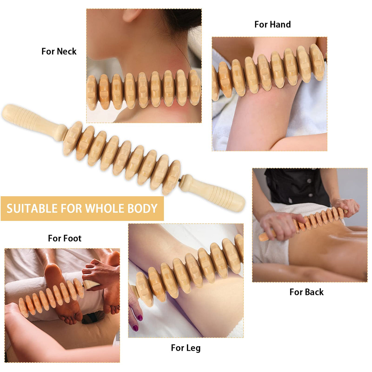 2 Pcs Wooden Gua Sha Tools Lymphatic Drainage Tool, Machomby Wood Therapy Massage Tools Manual Gua Sha Tools Anti Cellulite Massage Tool for Gua Sha Massage, Maderotherapy, Body Sculpting Machomby