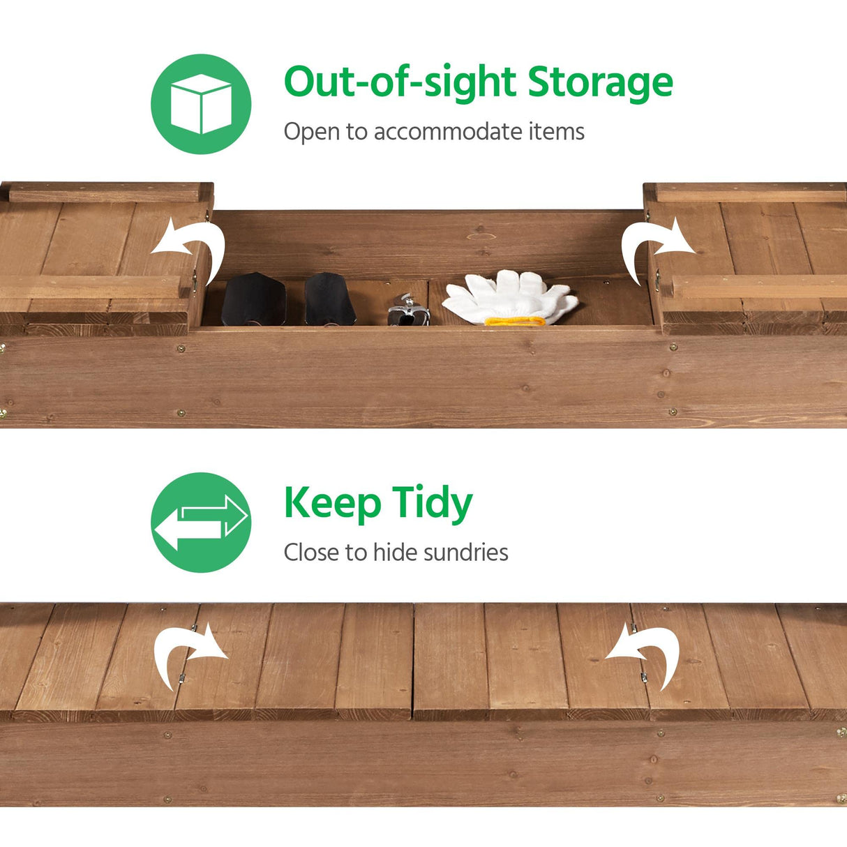 Topeakmart Potting Bench Germination Table - Wood Garden Work Bench Flatform w/Display Rack/Practical Storage Prganizer for Backyard, Patio and Balcony, Brown Topeakmart
