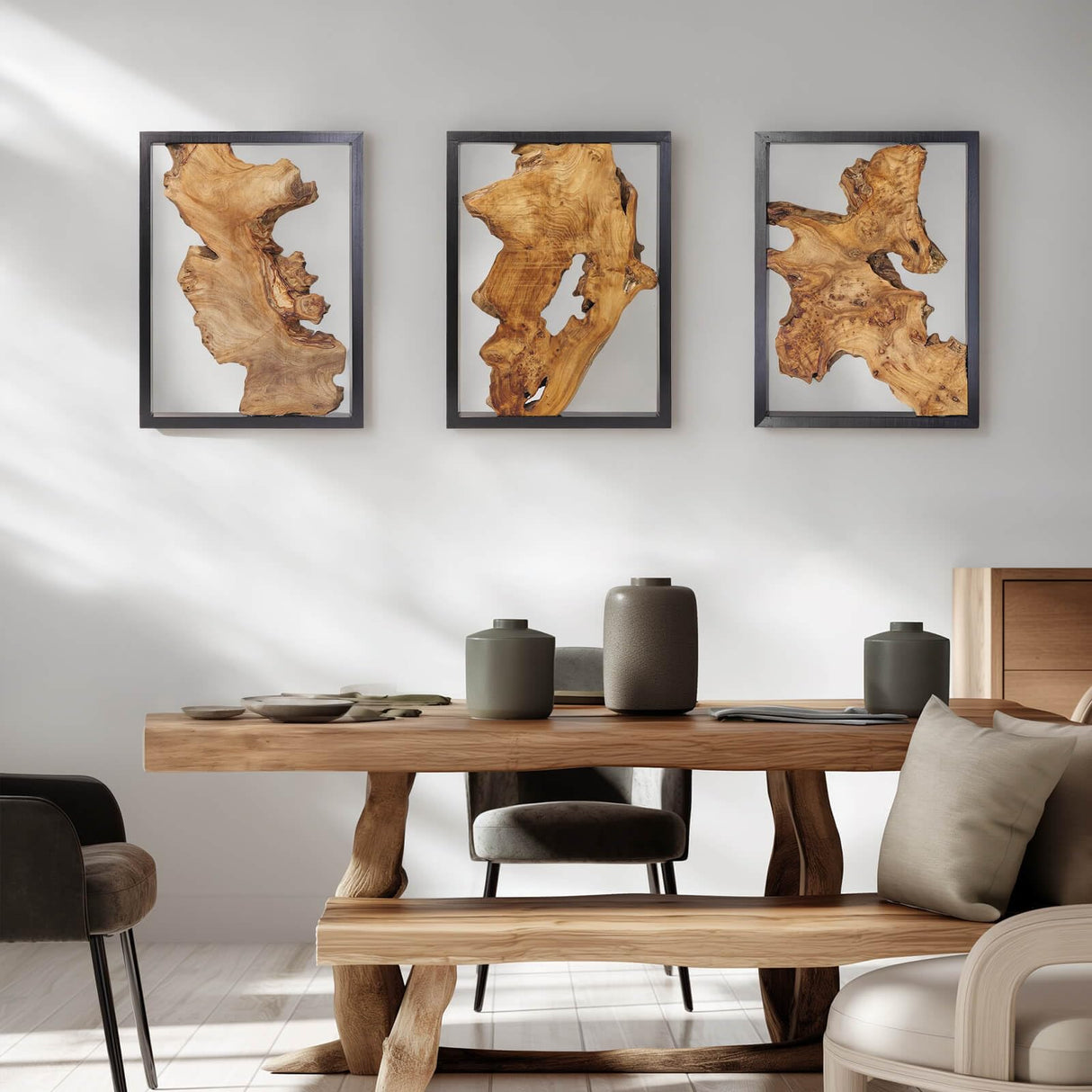 NAHARO Modern Wood Wall Decor- Natural wood Handcrafted Rustic Charm for Your Home - Perfect for Living Room, Bedroom,Kitchen,or Office NAHARO