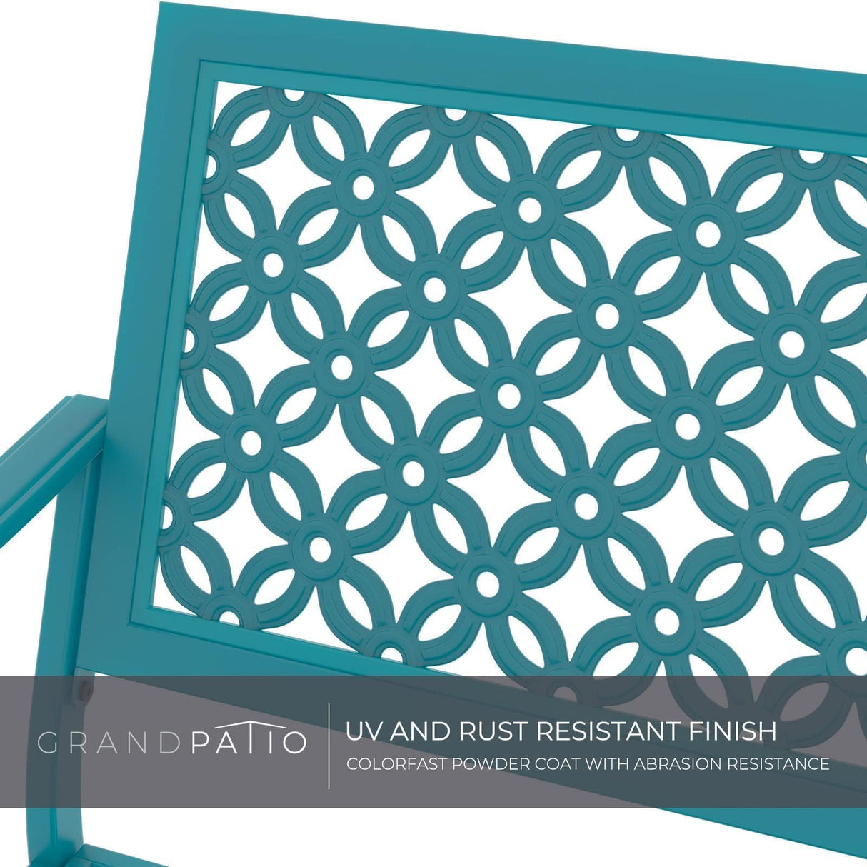 Grand patio 50" Outdoor Bench, Garden Benches with Anti-Rust Metal Powder Coated Frame, Patio Bench for Front Porch Park Outside Furniture Decor, Lake Shore Grand patio