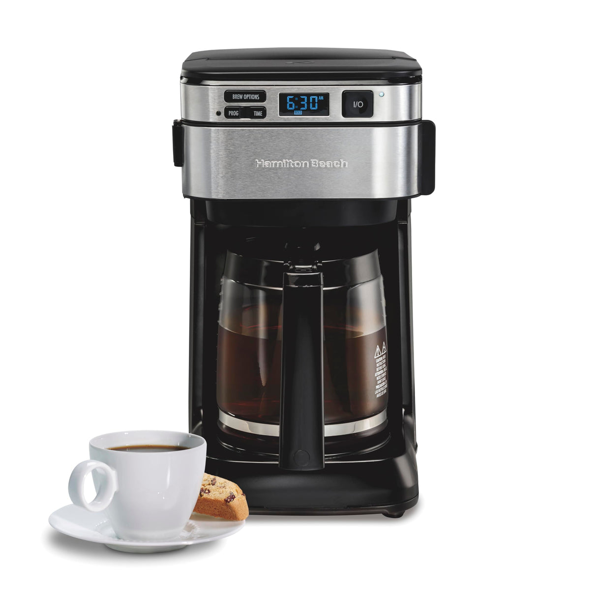 Hamilton Beach Programmable Coffee Maker, 12 Cups, Front Access Easy Fill, Pause & Serve, 3 Brewing Options, Black (46310) Hamilton Beach