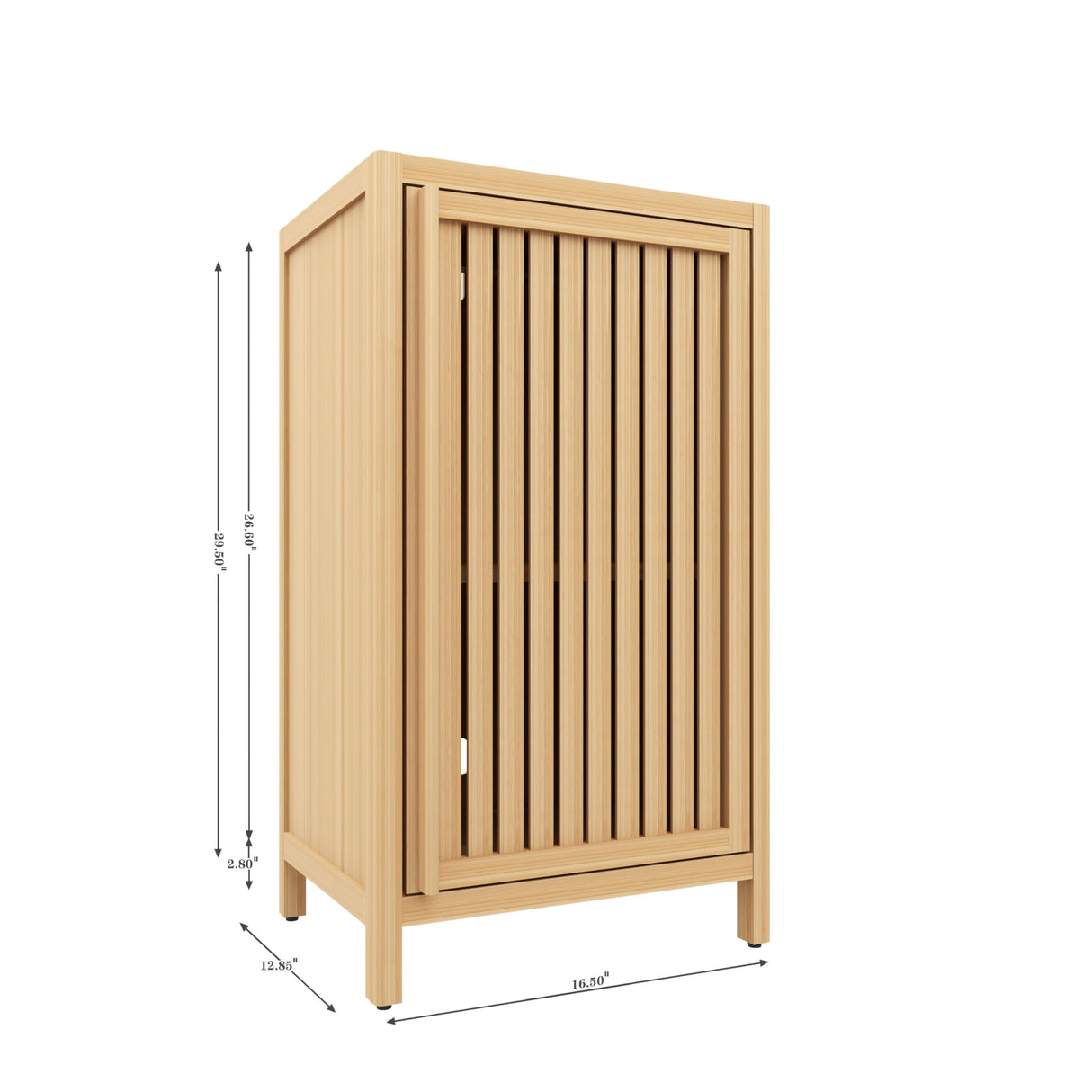 Ball & Cast Bamboo Storage-Cabinet, Bathroom Freestanding Cabinet with Slat Door,Multi-Purpose Bamboo-Floor Organizer for Entryway Living Kitchen Entryway, Natural Ball & Cast