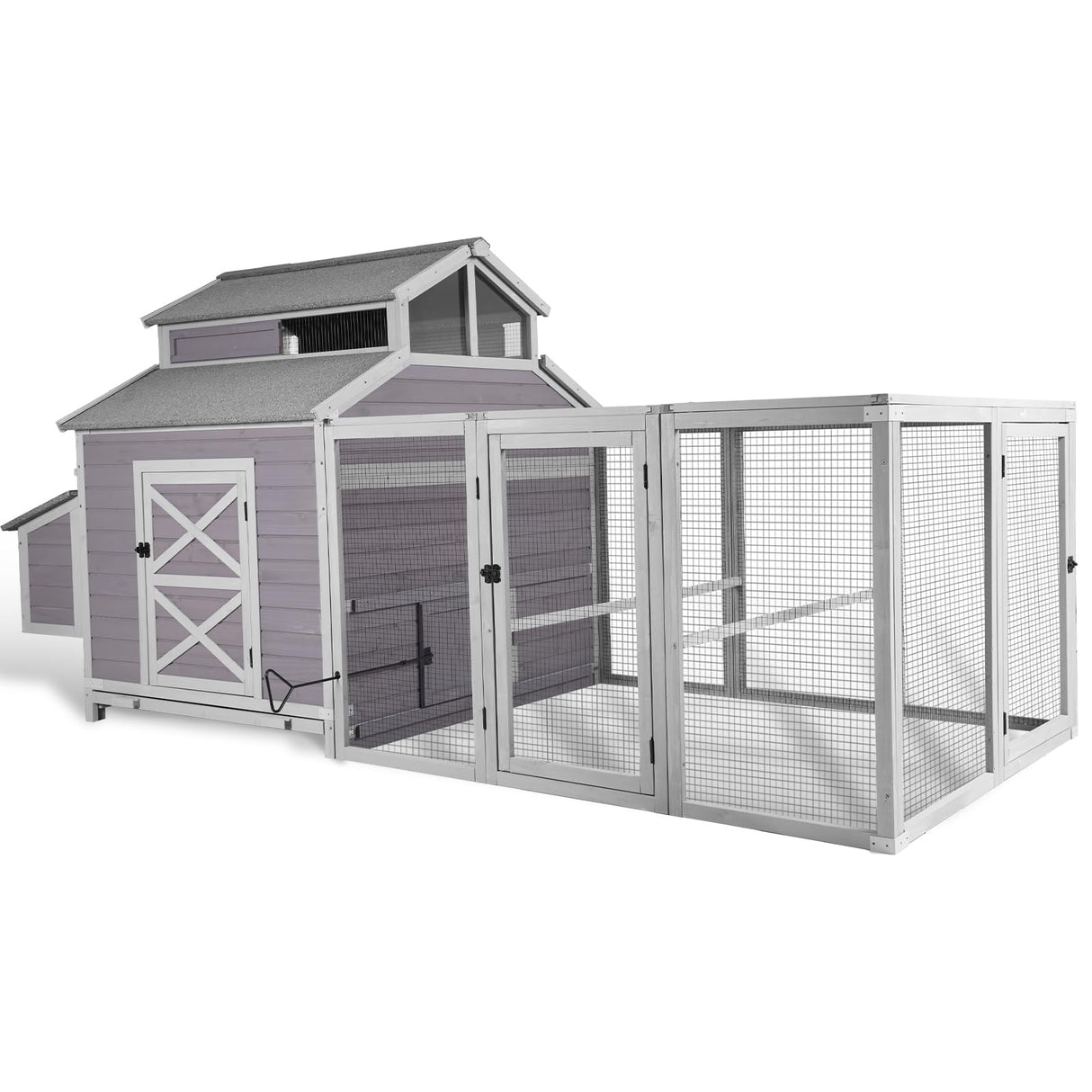 GUTINNEEN Chicken Coop Large Hen House for 8-10 Chickens Wooden Poultry Cage with Run and Nesting Box 115in GUTINNEEN
