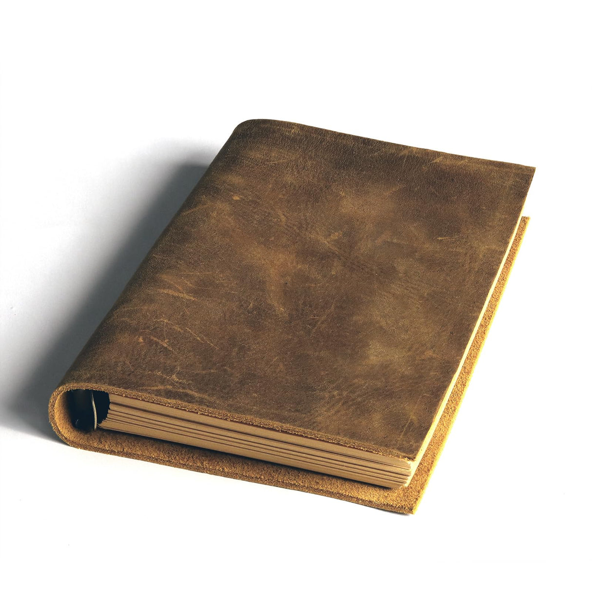 Fishkonw Vintage Leather Journal Notebook,7x5Inch 6 Ring Refillable Leather Binder Notebook Travel Journal for Women&Men Fishknow