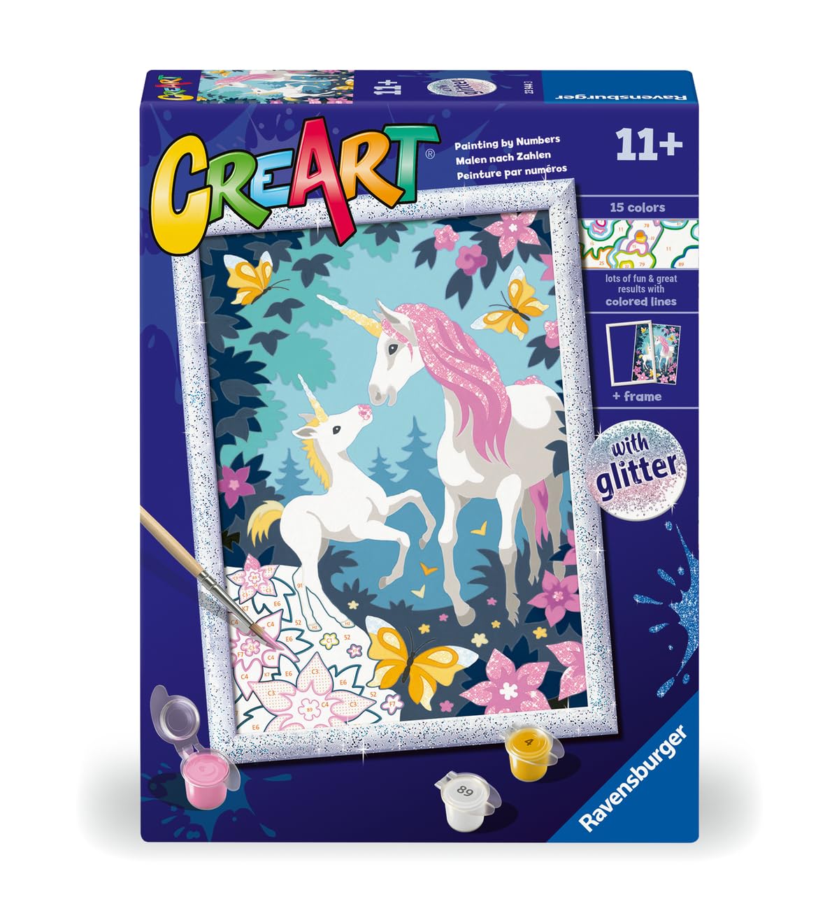 Ravensburger CreArt Hello Little Unicorn Paint by Numbers Kit for Kids - 25976 - Painting Arts and Crafts for Ages11 and Up Ravensburger