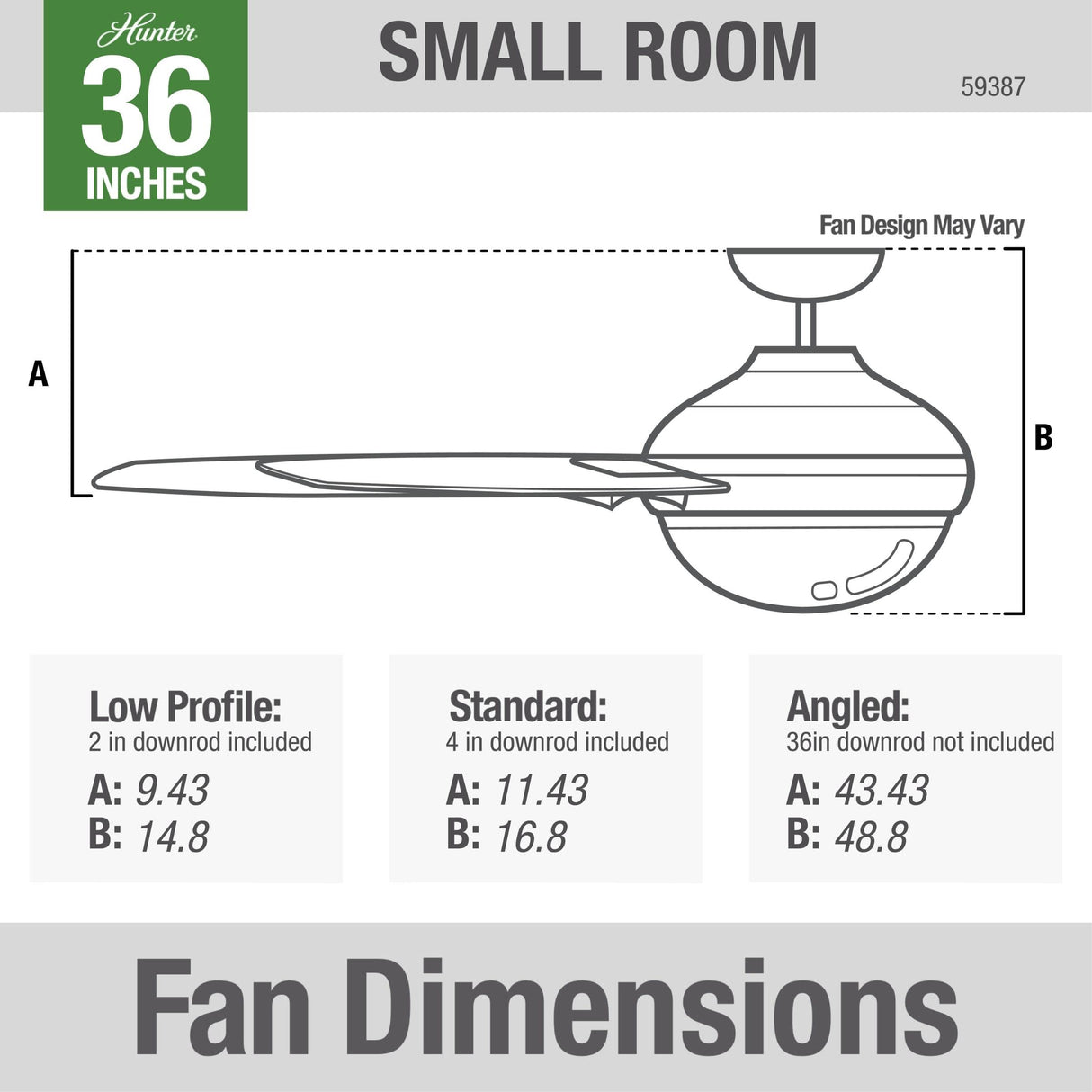 Hunter Fan Company 59387 Hunter 36" Loki LED Light Ceiling Fan, Noble Bronze Finish Hunter