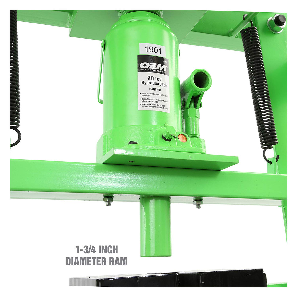 OEMTOOLS 24810 20 Ton Bottle Jack Shop Press, Bend, Straighten, or Press Parts, Install Bearings, U-Joints, Bushings, Ball Joints, and Pulleys OEMTOOLS