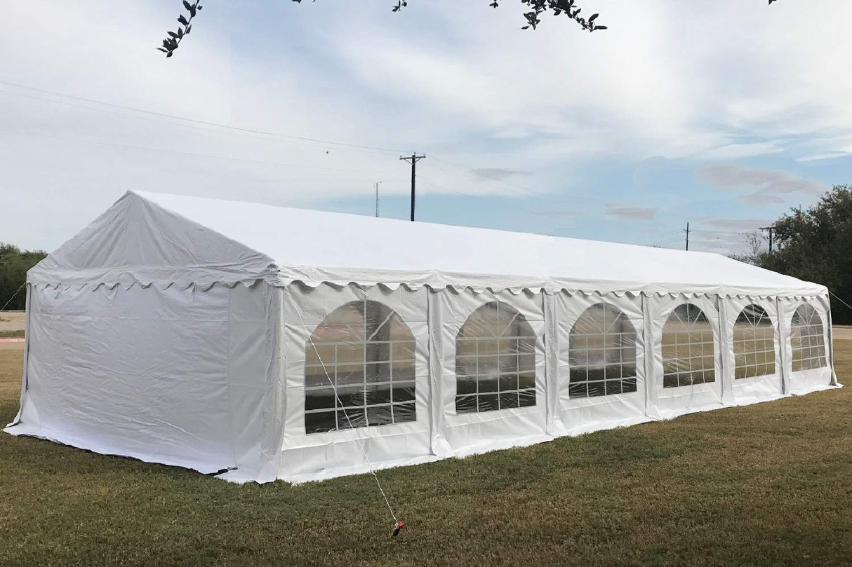 DELTA Canopies 40'x20' PE Party Tent - Large Heavy Duty Wedding Tent Outdoor Event Shelter Upgraded Galvanized Canopy, Waterproof Top + 5 Storage Bags DELTA