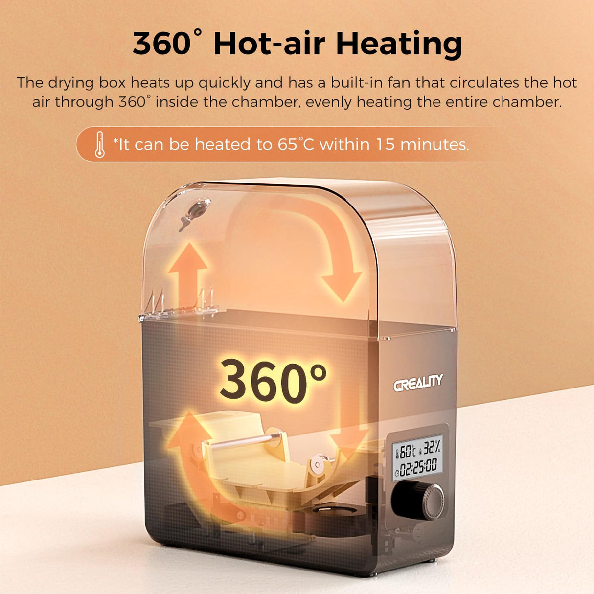 Creality Filament Dryer Box Pro with Fan, Upgraded 3D Printer Filament Dryer Box, 360° Heating Filament Dehydrator Storage Box for 1.75/2.85mm PETG PLA TPU ABS Nylon Creality