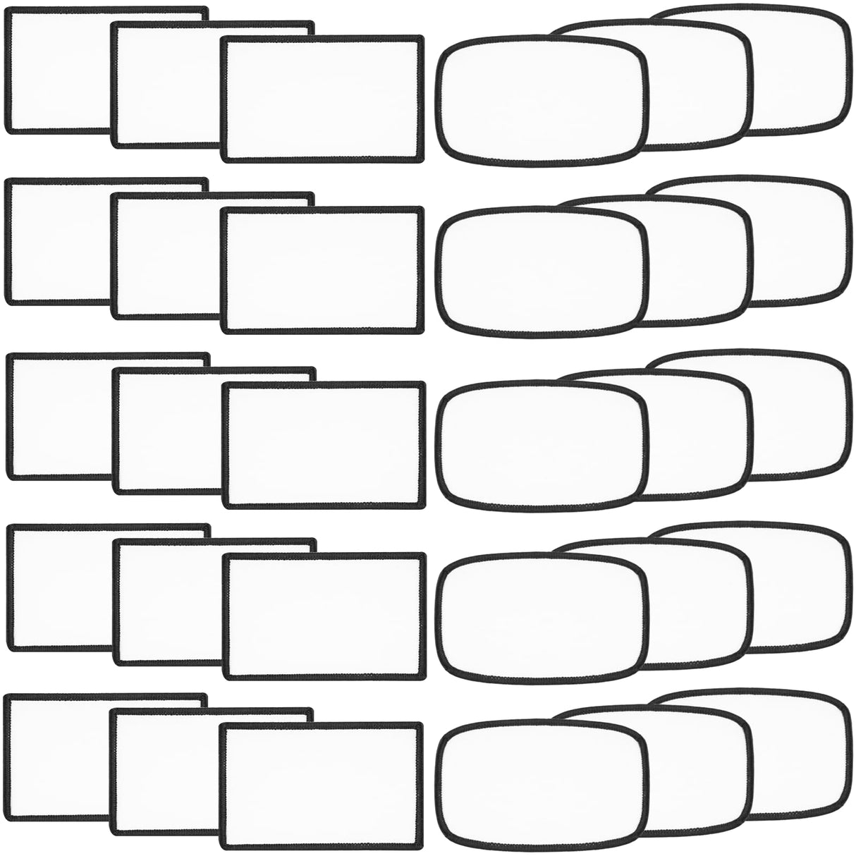 30 PCs Sublimation Patches - Iron On Blank Patches for DIY Hats Caps Backpack Uniforms Crafts - Rounded Rectangle and Rectangle Shape Gadjica