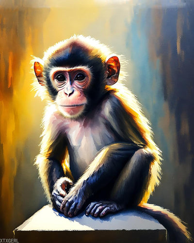 XTXGERL Paint by Numbers for Beginner Paint by Numbers Kits Orangutan Monkey Animal Paint by Numbers for Adults DIY Oil Painting Gift Kits 40x50cm Pre Printed