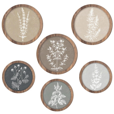 Threehoney 6 Pcs Framed Botanical Wall Art Set Floral Wall Art Vintage Boho Plant Print Hanging Decor Botanical Prints Wooden Rustic Floral Home Decor(8 Inch, 10 Inch)