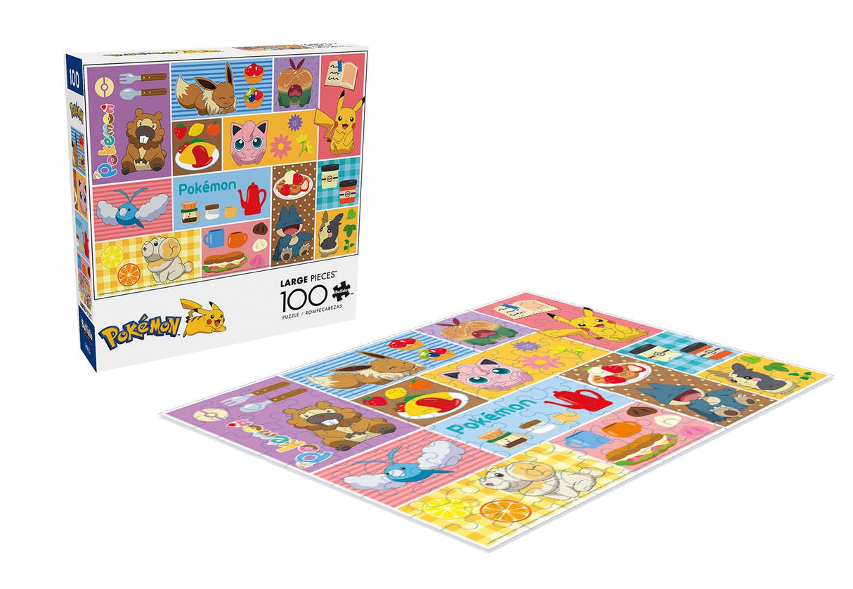 Buffalo Games - Pokemon - Treats - 100 Piece Jigsaw Puzzle for Families -Challenging Puzzle Perfect for Game Nights - Finished Size is 15.00 x 11.00 Buffalo Games