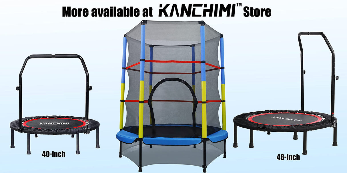 Kanchimi 40" Folding Mini Fitness Indoor Exercise Workout Rebounder Trampoline with Handle, Max Load 330lbs(Black) Kanchimi