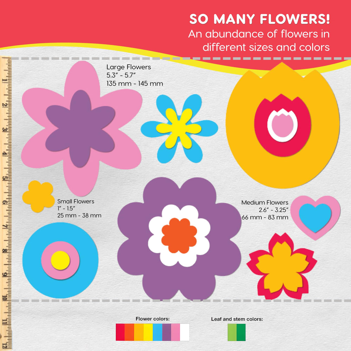 FreshCut Crafts: 280 Pieces of DIY Flower Cutouts with IDEA Guide - 2-Sided Punch Out Tulips, Daisies, Daffodils, Flowers Ideal for Spring Craft Projects, and Mother's Day DIY Gift Craft FreshCut Crafts