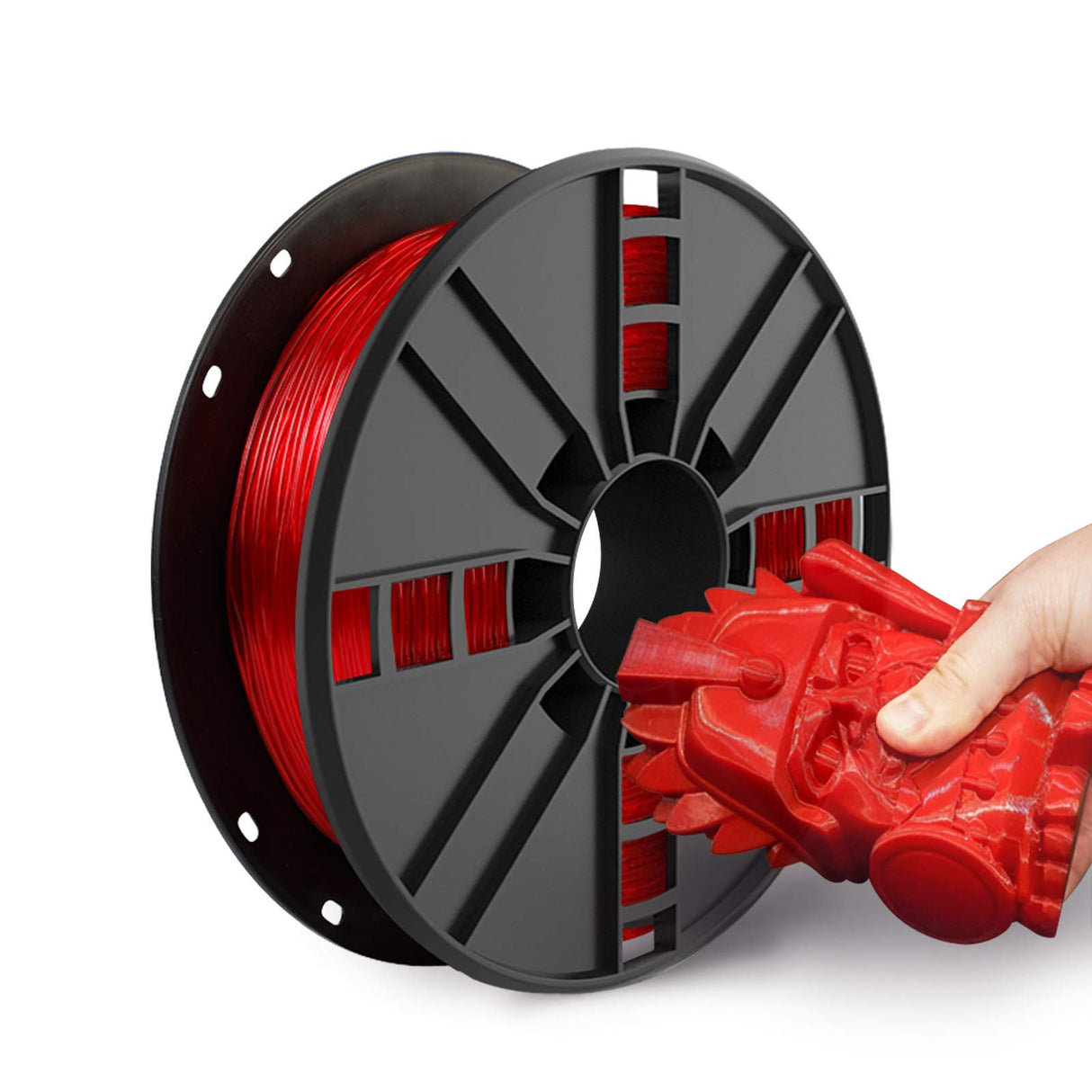 NOVAMAKER TPU Filament 1.75mm, Red Flexible 3D Printer Filament with 20g Cleaning Filament, 2.2lbs Spool, Dimensional Accuracy +/- 0.05mm, 95A Soft TPU Red 1kg NovaMaker