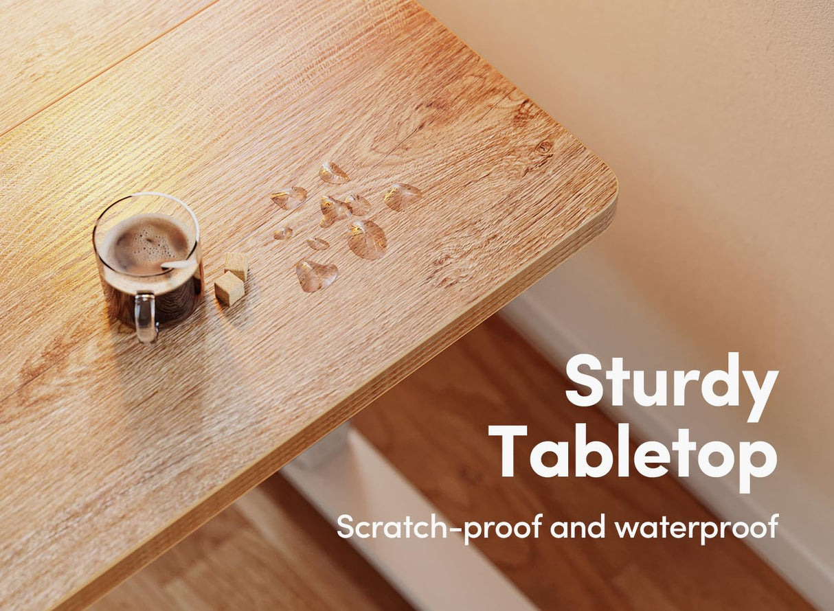 BANTI 55'' Standing Desk, Electric Stand up Height Adjustable Home Office Table, Sit Stand Desk with Splice Board, Maple BANTI