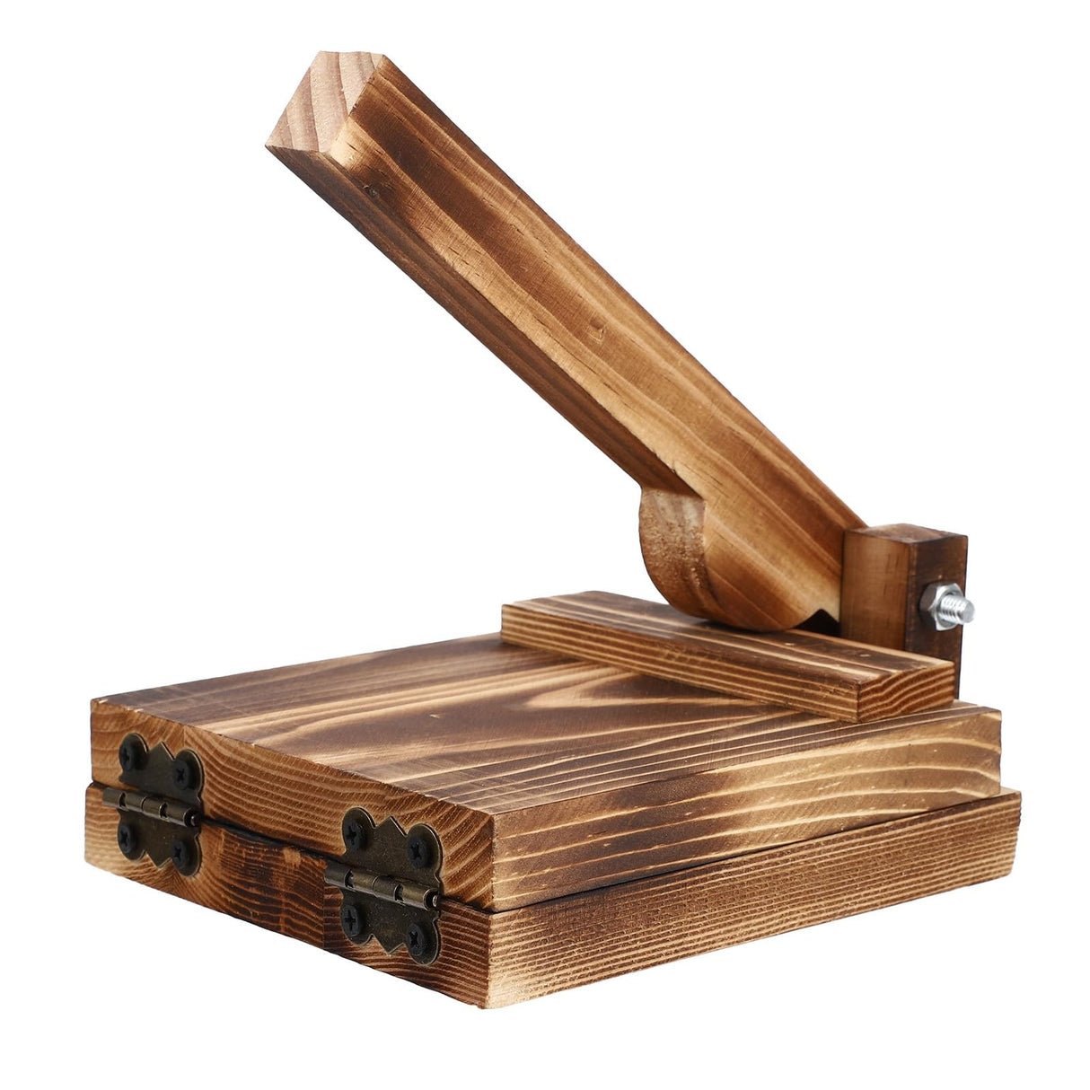 Amosfun Wooden Tortilla Press Maker Wooden Dough Presser Tool Large Roti Maker Dumpling Wrapper Mold for Homemade Tortilla, Roti,Taco,Dough Press Brown Amosfun