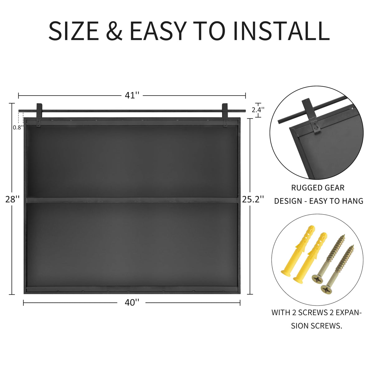 MYTHFUL 40x28 Inch Rectangle Bathroom Vanity Mirror for Wall Mounted Over Sink Farmhouse Rustic Matte Black Frame Barn Door Mirrors Foyer Entryway Decor MYTHFUL