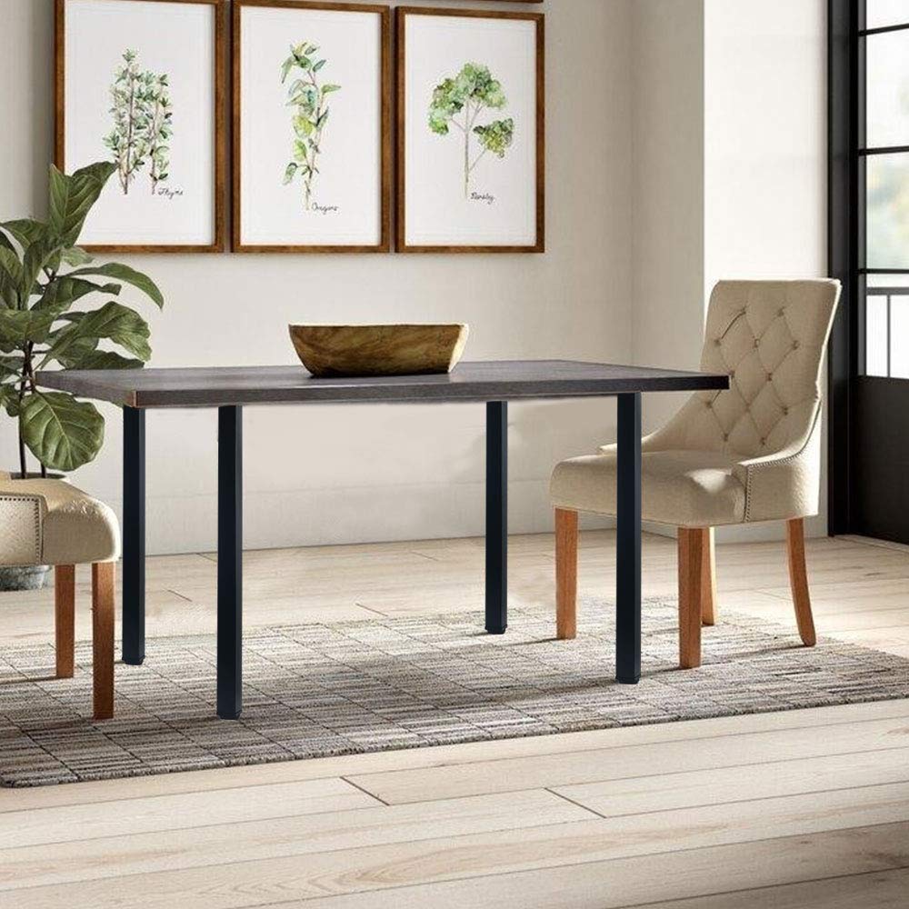 QLLY 28 inch Adjustable Metal Furniture Legs, Square Office Table Furniture Leg, Set of 4 (Black) QLLY